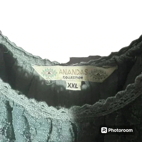 ANANDAS collection cold shoulders green summer dress size extra extra large - Picture 4 of 4